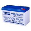 Acumulator plumb acid 12V 7.1AH TED TED1271 AGM 151x65x95 mm terminal F2