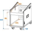 Case rack combo Pro Roadinger 8U , plywood, adancime 47.5 cm, cu roti