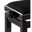 Scaun bancheta pian Thomann KB-15BP , negru lucios, sezut negru, catifea