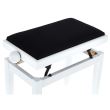 Scaun bancheta pian Thomann KB-15WHM , alb mat, sezut negru, catifea