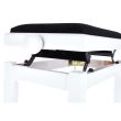 Scaun bancheta pian Thomann KB-15WHM , alb mat, sezut negru, catifea