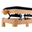 Scaun bancheta pian Thomann KB-15NM , natural mat, sezut negru, catifea