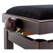 Scaun bancheta pian Thomann KB-15WNDM , alun inchis mat, sezut negru, catifea