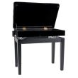 Scaun bancheta pian Gewa Deluxe 130.570 , alun mat, compartiment, sezut negru, velur