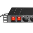 Prelungitor rack 1U Adam Hall 874716 , 16 prize, protectie, 2 intrerupatoare
