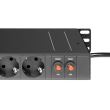 Prelungitor rack 1U Adam Hall 874716 , 16 prize, protectie, 2 intrerupatoare