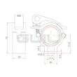 Clema rapida lumini Guil ABZ-54/N 50mm, aluminiu, neagra, max 100kg