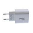 Incarcator USB retea Well , 2xUSB-A, 2A, alb