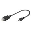 Adaptor cablu de date USB-USB mini OTG 20 cm , USB-A mama, USB-B mini tata