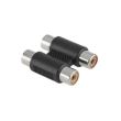 Adaptor soclu 2xRCA mama > 2xRCA mama auriu/nichelat