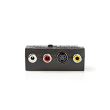 Adaptor video SCART tata - S-Video mama + 3x RCA mama, negru