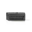 Adaptor video SCART tata - S-Video mama + 3x RCA mama, negru