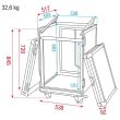 Case rack combo Dap D7366B 12+10U , plywood, adancime 51 cm, cu roti