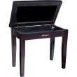 Scaun bancheta pian Roland RPB-100 BK , nereglabil, negru mat, sezut negru, piele sintetica