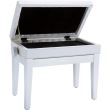 Scaun bancheta pian Roland RPB-400 WH , alb mat, sezut alb, captusit, compartiment partituri