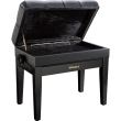 Scaun bancheta pian Roland RPB-500 PE , negru lucios, sezut negru, captusit, compartiment partituri