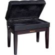 Scaun bancheta pian Roland RPB-500 RW , palisandru mat, sezut negru, captusit, compartiment partituri