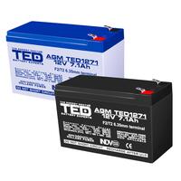 Acumulator plumb acid 12V 7.1AH TED TED1271 AGM 151x65x95 mm terminal F2