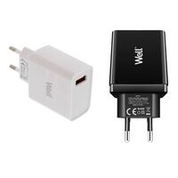 Alimentator USB Well, quick charge 3.0, 3A 18W, negru / alb