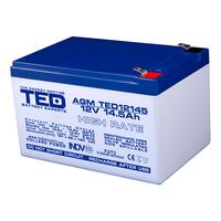 Acumulator plumb acid 12V 14.5AH TED TED12145 AGM High Rate 151x98x95 mm terminal F2