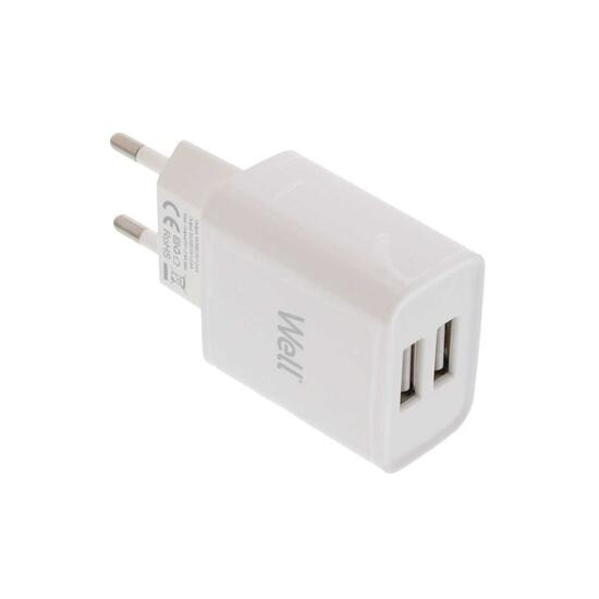 Incarcator retea Well 2xUSB-A 2.4A 12W alb