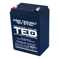 Acumulator plumb acid 12V 2.7AH TED TED1227 AGM 70x47x98 mm terminal F1