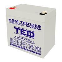 Acumulator plumb acid 12V 5.2AH TED TED1252 AGM High Rate 90x70x98 mm terminal F2