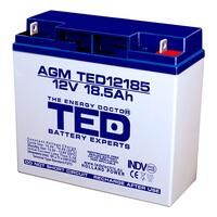 Acumulator plumb acid 12V 18.5AH TED TED12185 AGM 181x76x167 mm terminal T3