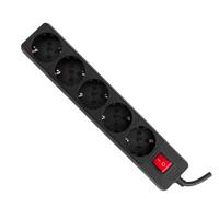 Prelungitor 5 cai 5M TED N1.5TED5M5P+I, 5x prize Schuko, cu intrerupator, negru