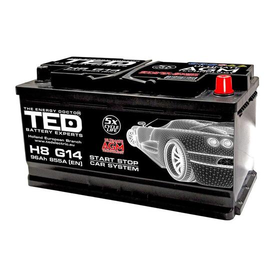 Acumulator plumb acid 12V 96AH TED AGM start-stop 353x175x190 mm