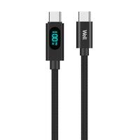 Cablu de date si incarcare USB-C tata-tata 1m Well , 20V/5A, USB-C tata, din ambele parti