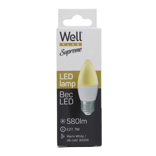Bec LED lumanare E27 Well , 7W, 230V, lumina calda