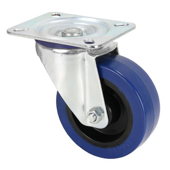 Roata pivotanta case 100 mm Adam Hall 372151 Blue Wheel, fara frana