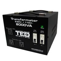 Transformator convertor 230>110V 8000VA/6400W TED 000262, 8kVA, cu carcasa