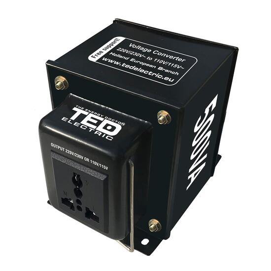 Transformator convertor 230>110V 500VA/500W TED 003676 TED110-500VA, reversibil