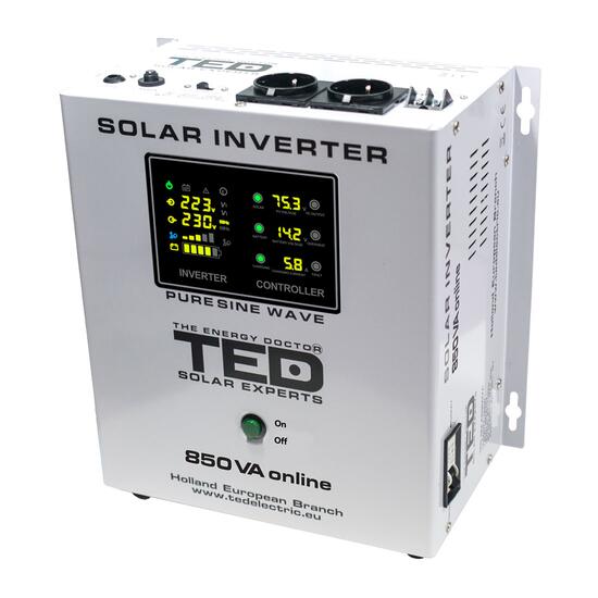 Invertor solar 12V 850VA/500W TED 000286, MPPT, 0.85kW