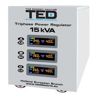 Stabilizator tensiune trifazat 15KVA 12KW TED 15K3SVC, servo motor, SVC