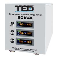 Stabilizator tensiune trifazat 20KVA 16KW TED 20K3SVC, servo motor, SVC
