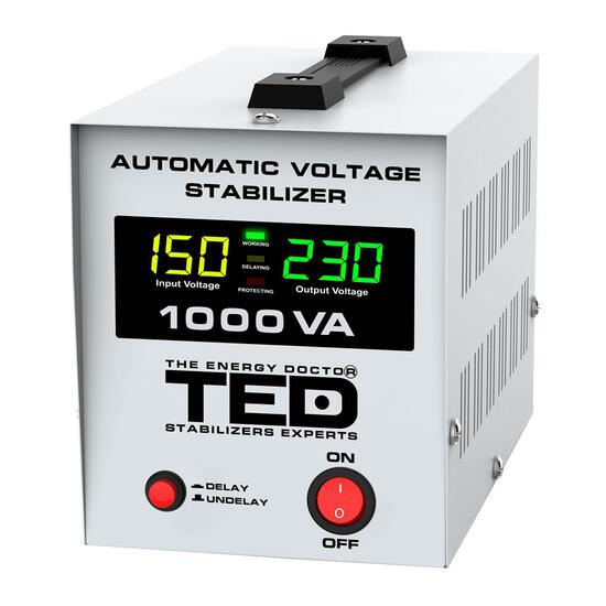 Stabilizator tensiune 1000VA/600W TED AVR NEW 1000VA, AVR, cu relee, LCD