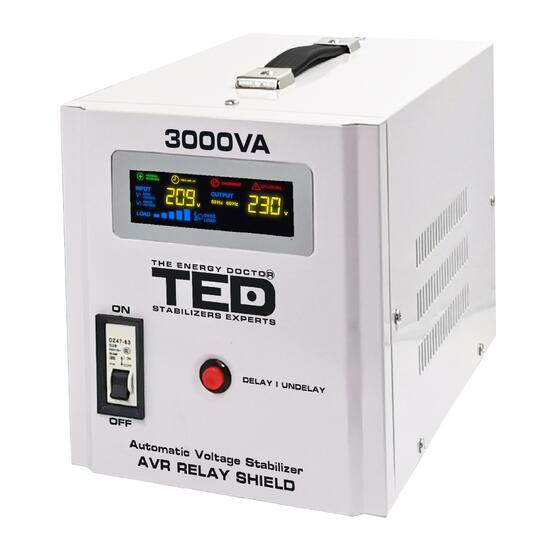 Stabilizator tensiune 3000VA/1800W TED RT 3000VA, AVR, cu relee, LCD