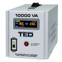 Stabilizator tensiune 10KVA/6KW TED RT 10000VA, AVR, cu relee, LCD