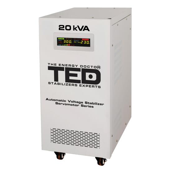Stabilizator tensiune 20KVA/16KW TED 20KSVC, SVC, servo motor, monofazat