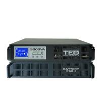 UPS rackabil 3000VA/3000W TED 3000RM 2U TED 3000RM, LCD, sinus pur