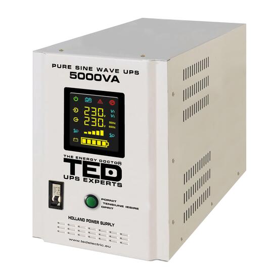 UPS centrale 5000VA/3500W TED 001689, AVR, releu, acumulator neinclus