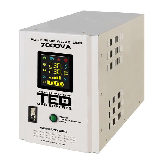 UPS centrale 7000VA/5000W TED 001696, AVR, releu, acumulator neinclus