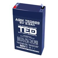 Acumulator plumb acid 6V 2.9AH TED TED629 AGM 66x33x97 mm terminal F1/T1