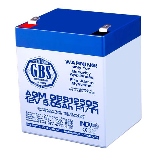 Acumulator plumb acid 12V 5.05AH TED GBS12505 AGM 90x70x107 mm terminal F1
