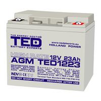 Acumulator plumb acid 12V 23AH TED TED1223 AGM High Rate 181x76x167 mm terminal M5