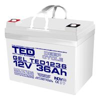 Acumulator plumb acid cu gel 12V 36AH TED TED1236 AGM 195x128x155 mm terminal M5
