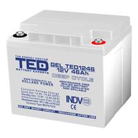 Acumulator plumb acid cu gel 12V 46AH TED TED1246 AGM 197x166x171 mm terminal M6